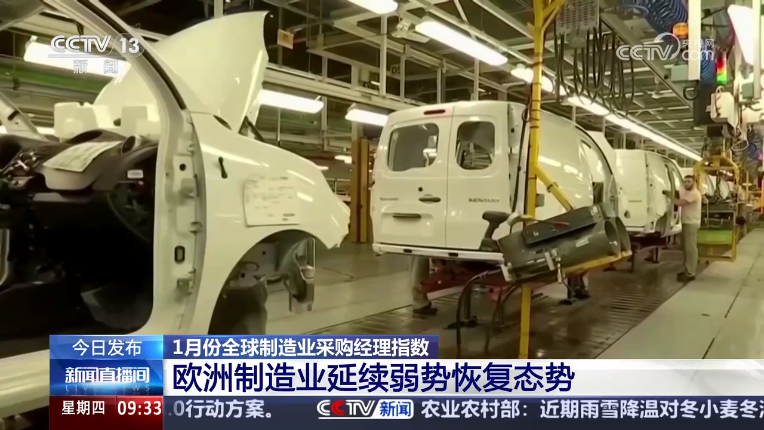 1月份全球制造业采购经理指数为50%